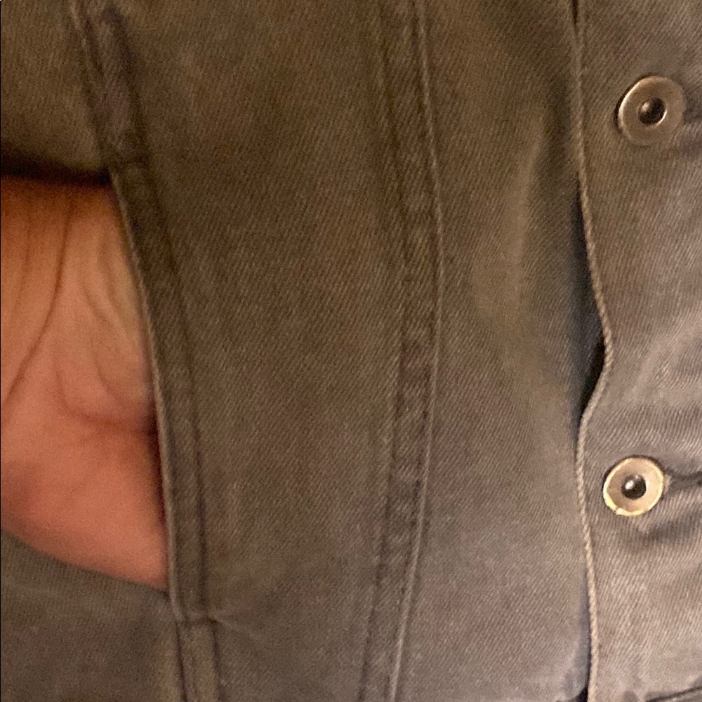 Gray Denim Jacket with Graphic Design Old English Ex Nihilo Another Influence M - Picture 8 of 8